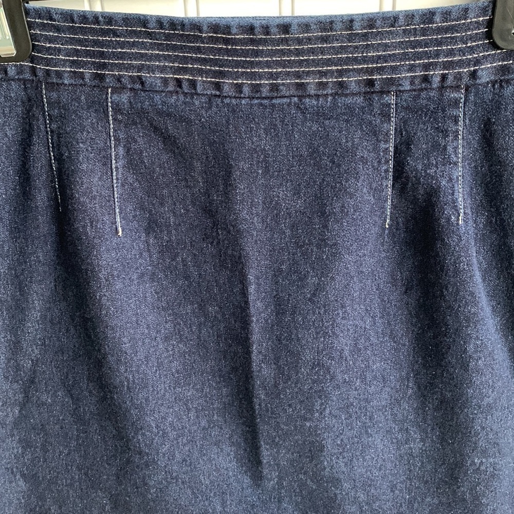 Ann TAYLOR LOFT WOMENS INDIGO DENIM STRETCH MINI JEAN SKIRT SIZE 8 - Picture 7 of 7